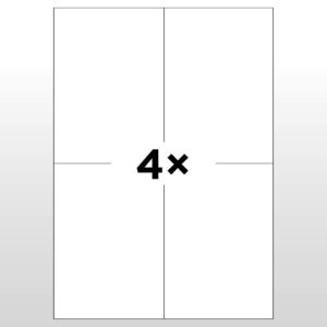 Laseretiketten A4 – 4 Etiketten à 105 mm x 148 mm