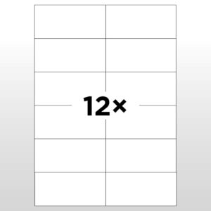 Laseretiketten A4 – 12 Etiketten à 105 mm x 49.5 mm