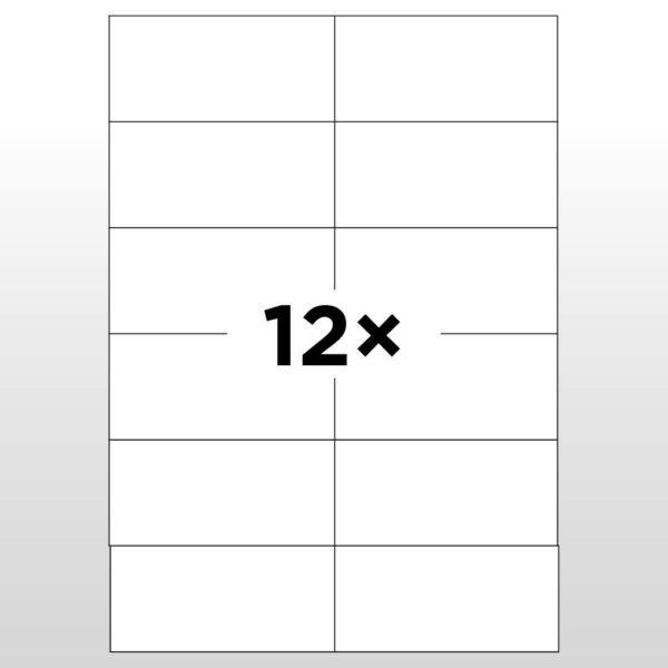 Laseretiketten A4 – 12 Etiketten à 105 mm x 49.5 mm