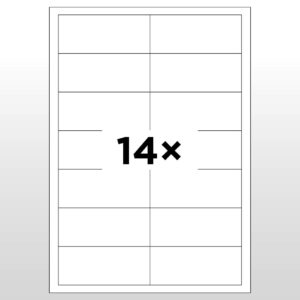 Laseretiketten A4 – 14 Etiketten à 95 mm x 40 mm
