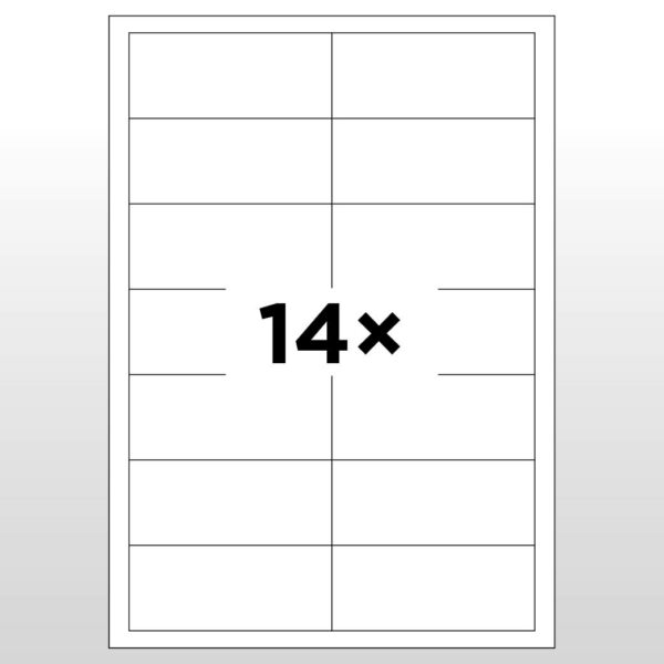 Laseretiketten A4 – 14 Etiketten à 95 mm x 40 mm