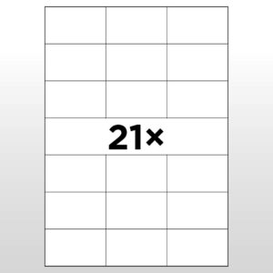 Laseretiketten A4 – 21 Etiketten à 69 mm x 42 mm